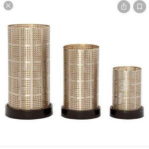 Large Silver Metal Candle Vessel